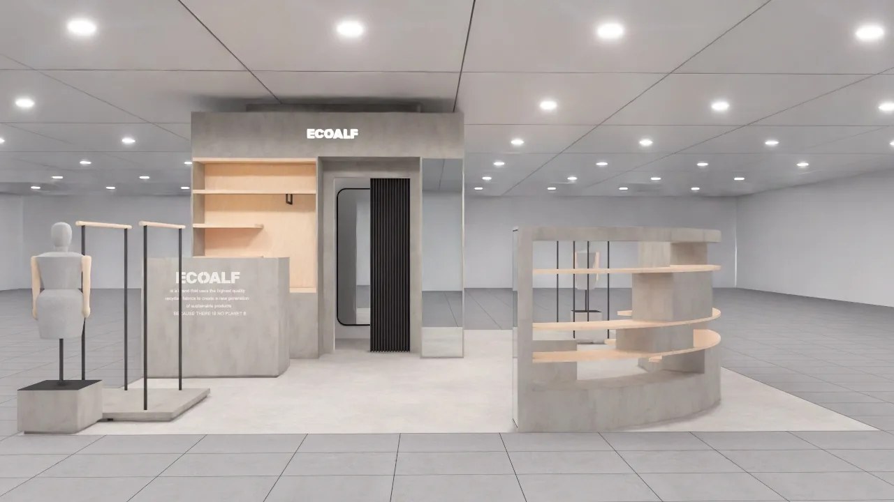 Ecoalf Lisboa men's store render, empty