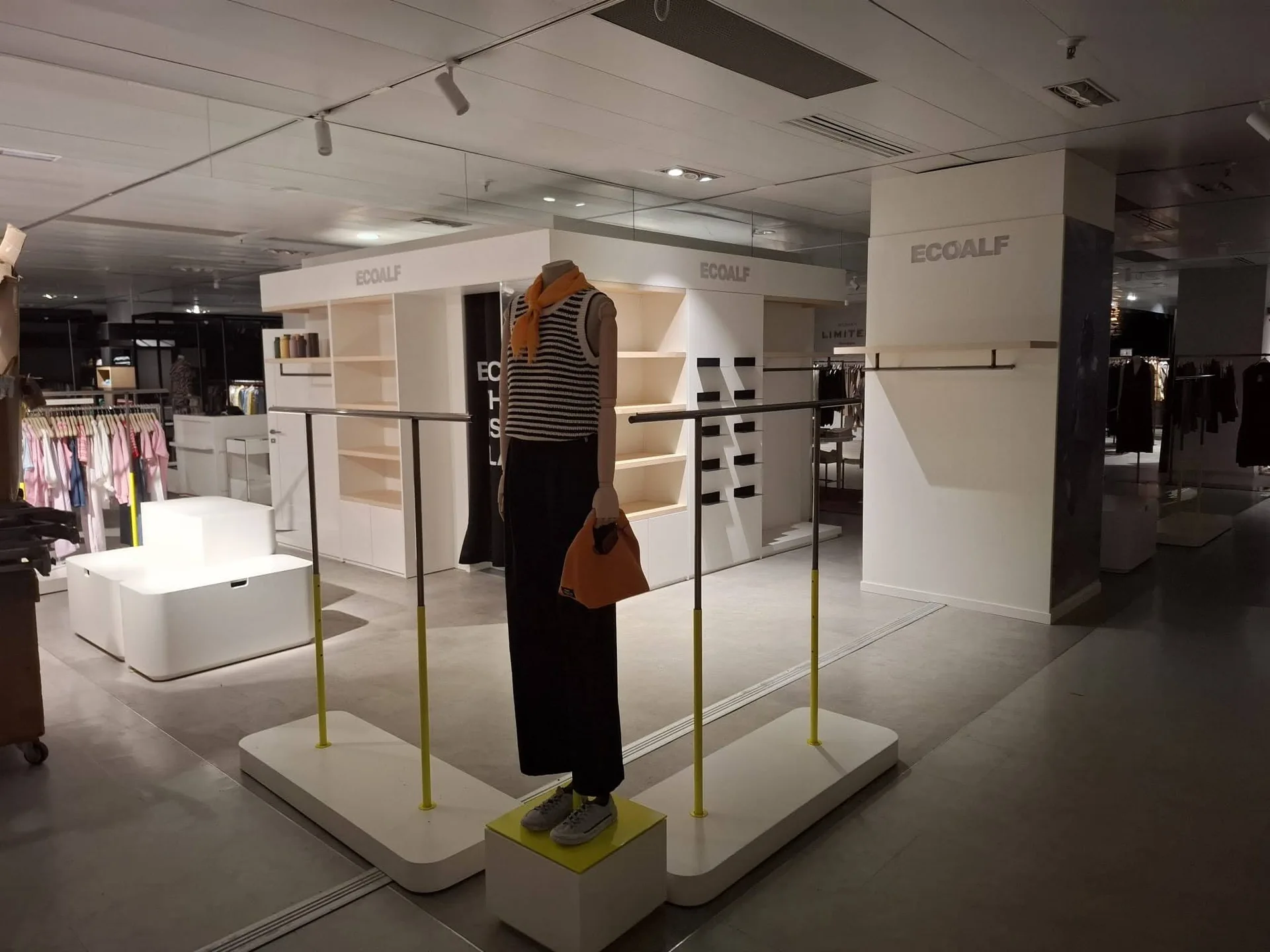 Ecoalf Marbella womenswear furniture installation, overall view 1
