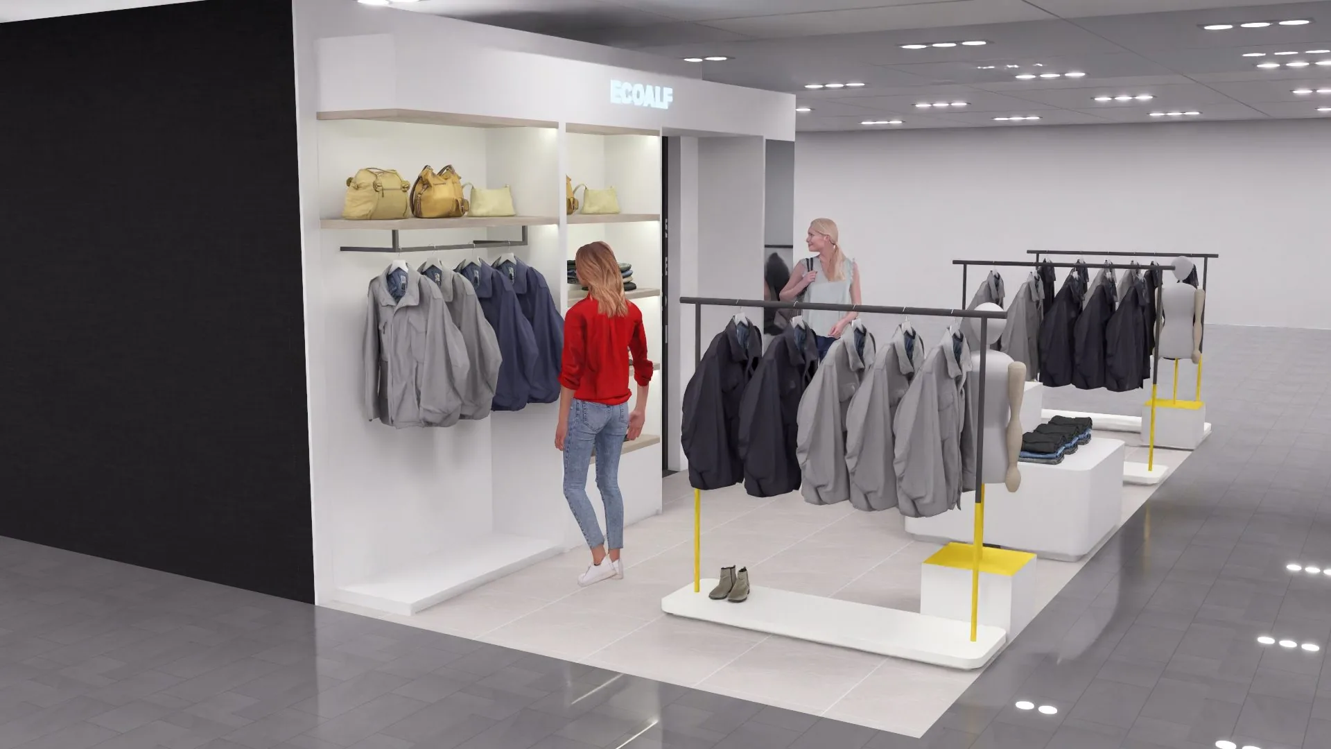 Ecoalf Marbella store render detail