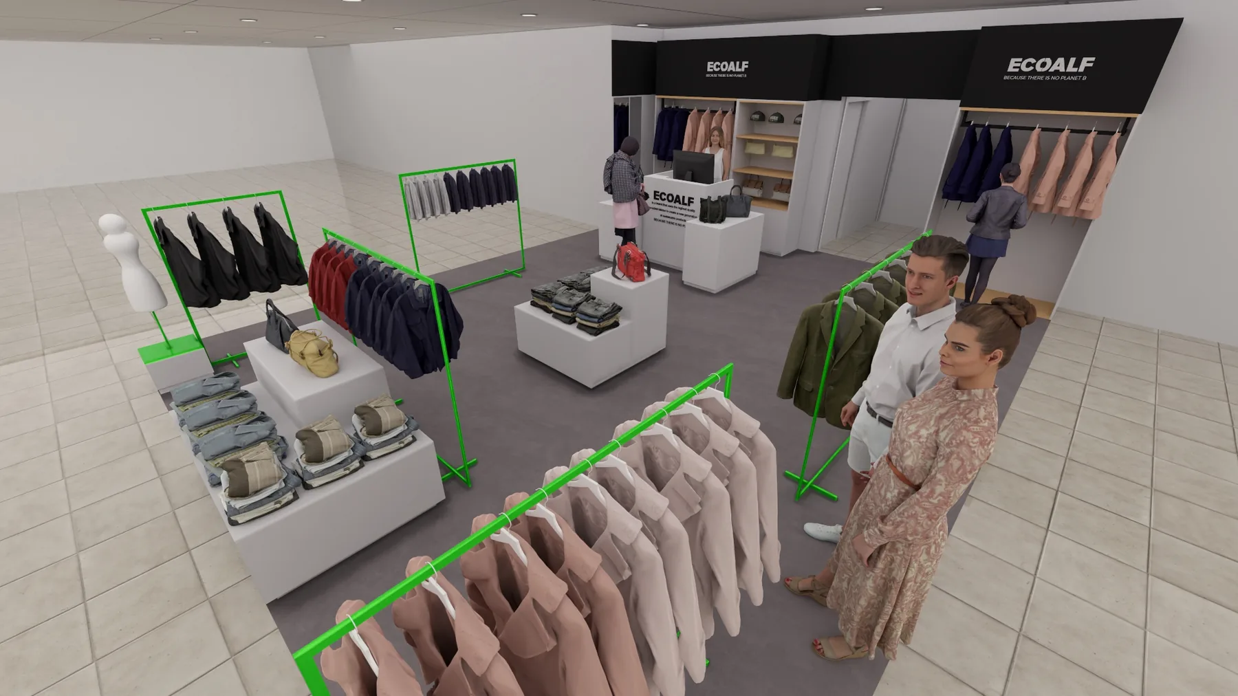 Ecoalf Salamanca womenswear corner render 3