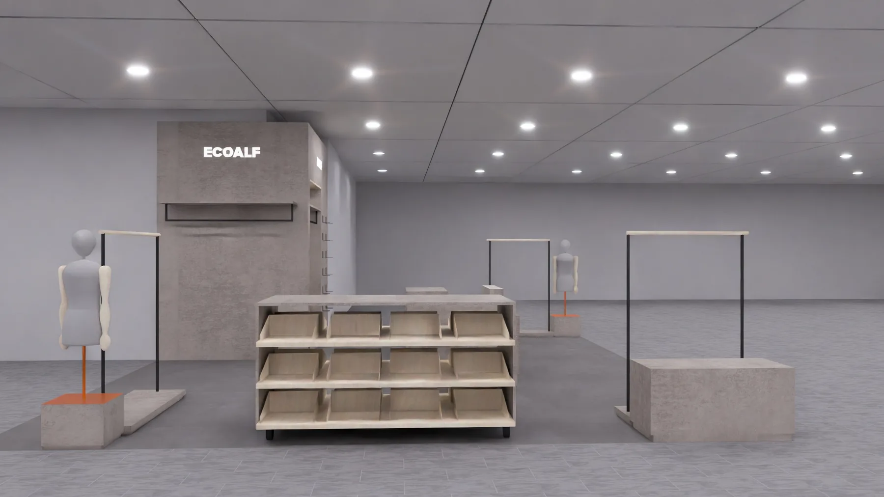 Ecoalf Sanchinarro menswear corner render 3