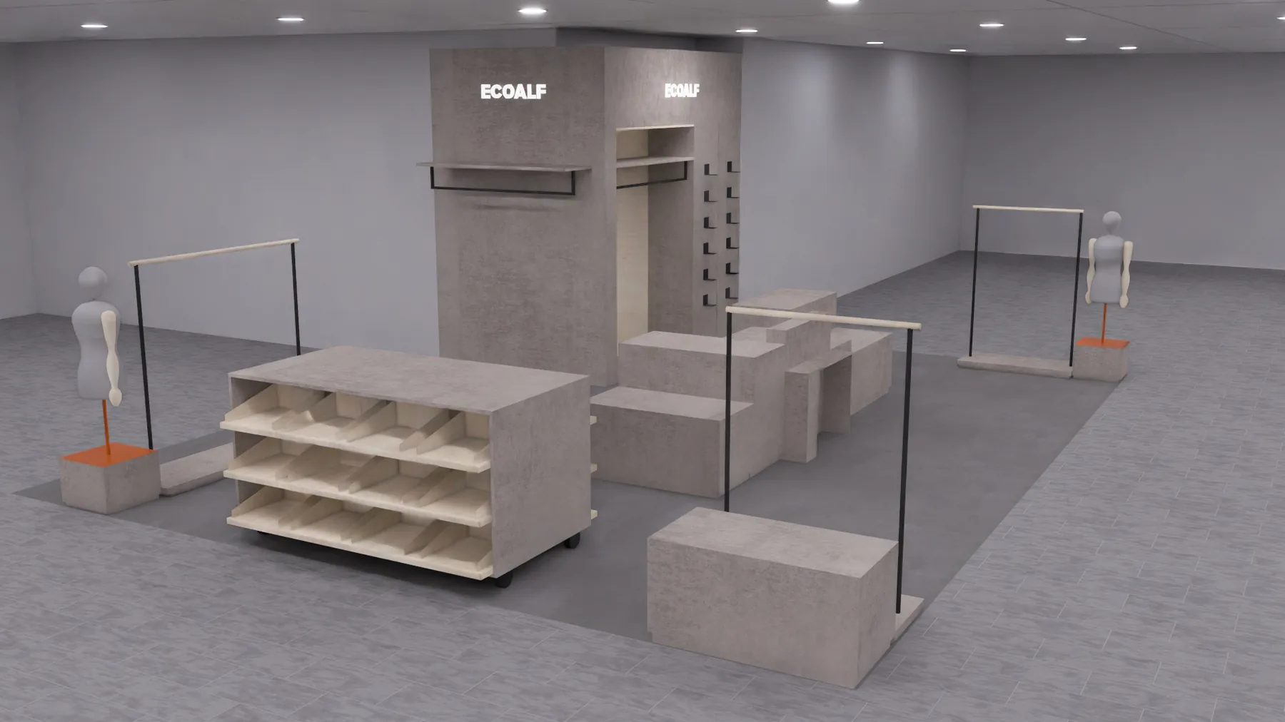 Ecoalf Sanchinarro menswear corner render 4