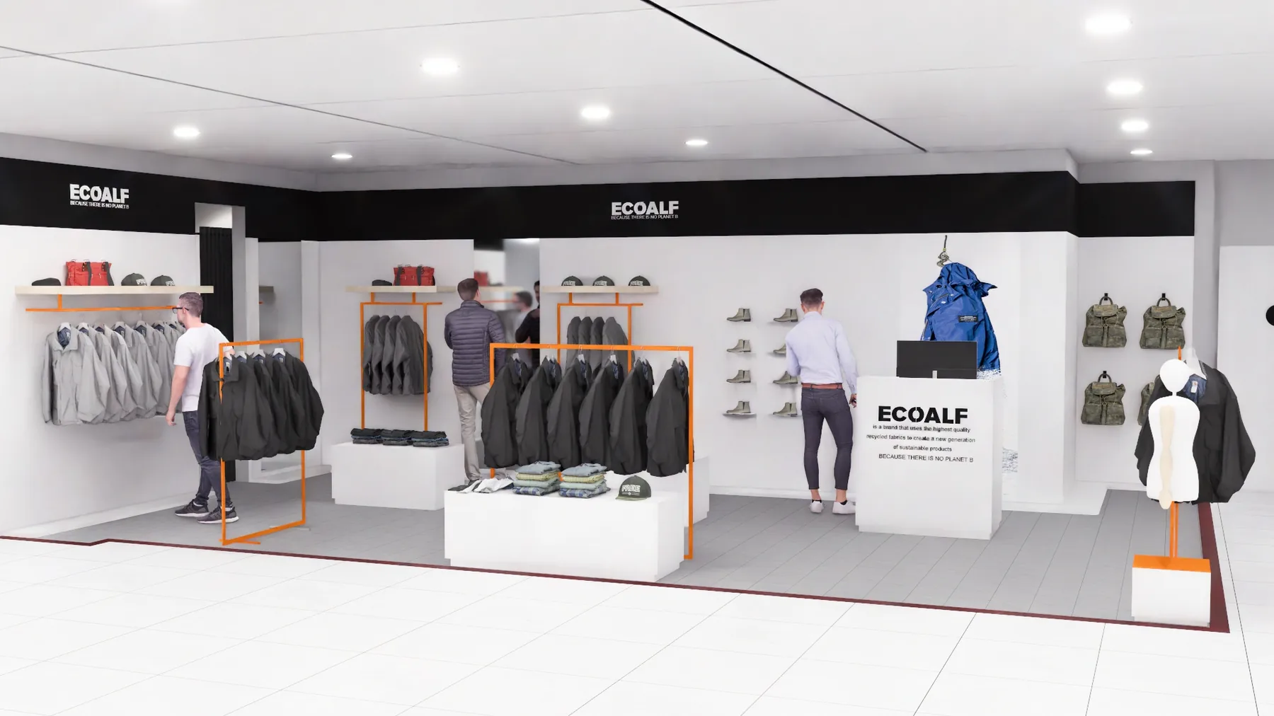 Ecoalf Tarragona menswear corner render 2