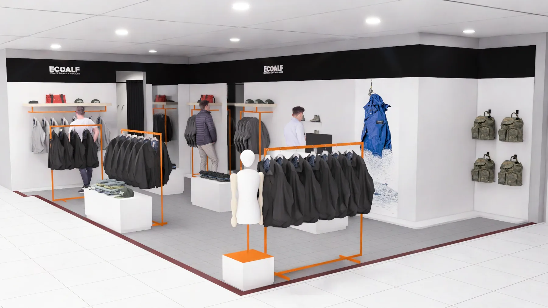 Ecoalf Tarragona menswear corner render 3