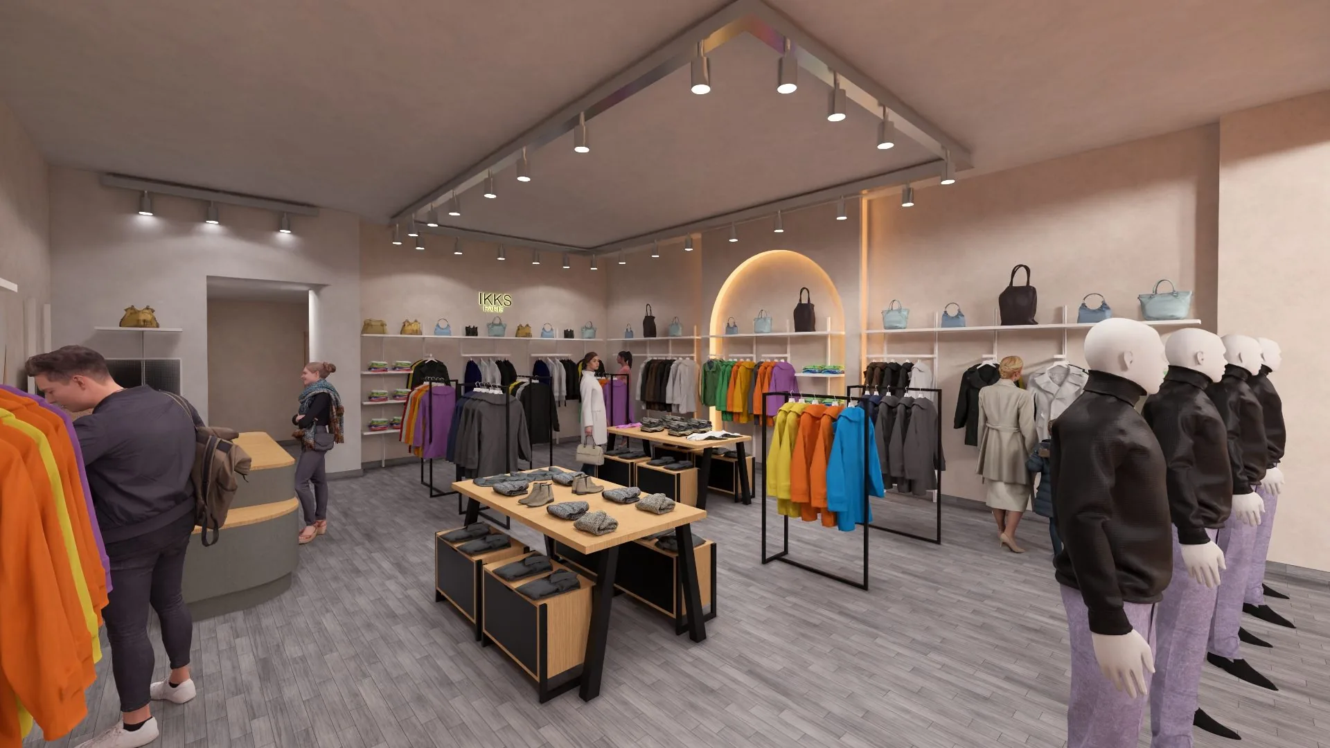 IKKS store render with customers