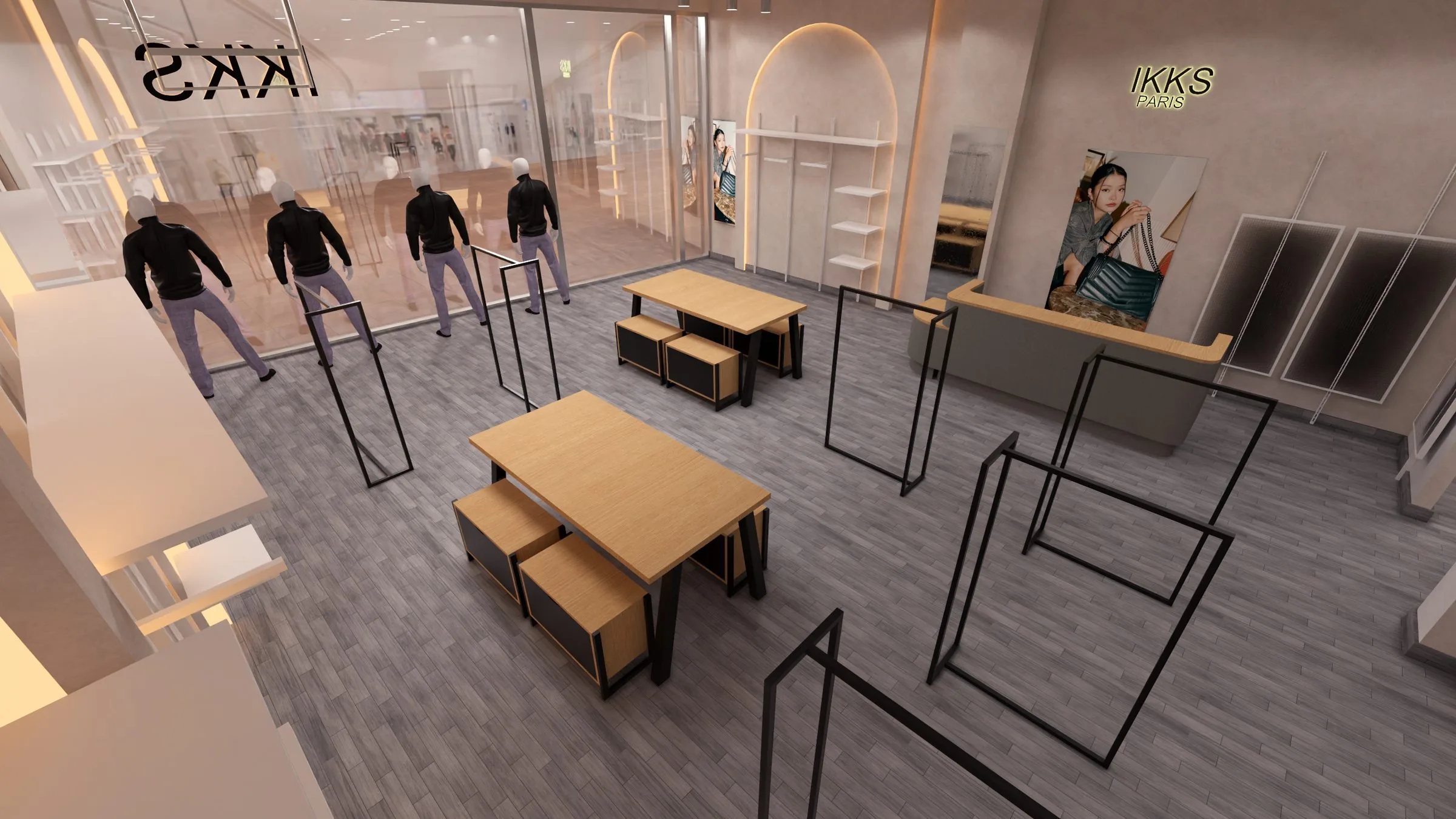 IKKS store render, empty