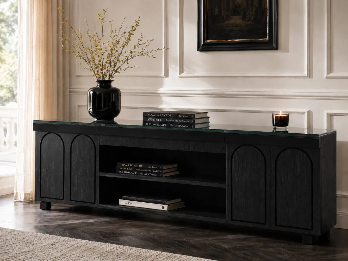 Maison Caligari Cabinet Oraculus in a contemporary gothic interior